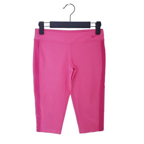 Nike Dri Fit Pink Girls Capri Leggings Size Medium Dance Soccer Outdoors Gym - Picture 1 of 5